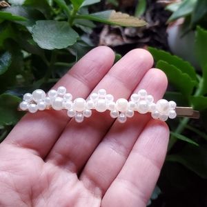 New Gold Faux Pearl Hair Clip